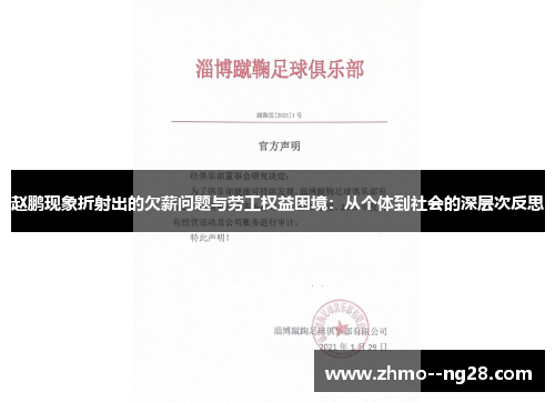 赵鹏现象折射出的欠薪问题与劳工权益困境:从个体到社会的深层次反思 赵鹏现象折射出的欠薪问题与劳工权益困境:从个体到社会的深层次反思