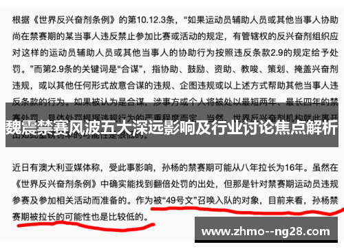 魏震禁赛风波五大深远影响及行业讨论焦点解析